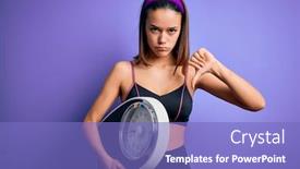  Presentation with sport - Slides consisting of young-beautiful-slim-sporty-girl background and a violet colored foreground