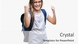  Presentation with young college student diagnosis of chlamydia - Beautiful PPT theme featuring young beautiful smart student girl backdrop and a white colored foreground