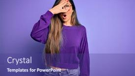  Presentation with smart - PPT layouts with young-beautiful-smart-woman-wearing background and a violet colored foreground