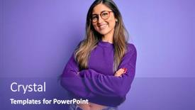  Presentation with smart - Presentation featuring young-beautiful-smart-woman-wearing background and a violet colored foreground