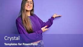  Presentation with smart - Theme with young-beautiful-smart-woman-wearing background and a royal blue colored foreground