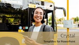  Presentation with asian - Slides with young-beautiful-smiling-asian-woman background and a coral colored foreground