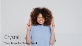  Presentation with hopeful - Theme having young-beautiful-smiling-curly-hopeful background and a light blue colored foreground