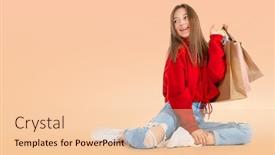  Presentation with beautiful young girl red - PPT layouts enhanced with young-beautiful-smiling-girl background and a lemonade colored foreground