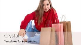  Presentation with beautiful young girl red - Audience pleasing presentation design consisting of young-beautiful-smiling-girl backdrop and a lemonade colored foreground