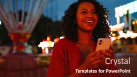  Presentation with amusement park - Presentation theme consisting of young-beautiful-smiling-happy-curly background and a tawny brown colored foreground