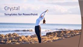  Presentation with yoga - Audience pleasing PPT layouts consisting of young-beautiful-sportwoman-practicing-yoga backdrop and a sky blue colored foreground