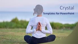  Presentation with prayer - Cool new slides with young-beautiful-sportwoman-practicing-yoga backdrop and a light blue colored foreground