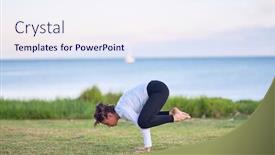  Presentation with yoga - Audience pleasing slide deck consisting of young-beautiful-sportwoman-practicing-yoga backdrop and a sky blue colored foreground