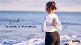  Presentation with prayer - PPT theme enhanced with young-beautiful-sportwoman-practicing-yoga background and a light blue colored foreground