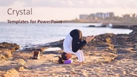  Presentation with crow - Colorful slide deck enhanced with young-beautiful-sportwoman-practicing-yoga backdrop and a lemonade colored foreground