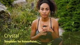  Presentation with ground water - Presentation theme featuring young-beautiful-sporty-african-calm background and a tawny brown colored foreground