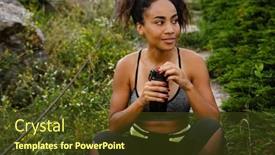  Presentation with ground water - PPT layouts enhanced with young-beautiful-sporty-african-smiling background and a tawny brown colored foreground