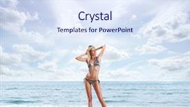  Presentation with sporty - Audience pleasing slides consisting of blue sky water and cave formations in zakynthos greece backdrop and a gray colored foreground