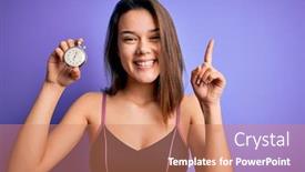  Presentation with sport - Cool new presentation design with young-beautiful-sporty-girl-doing backdrop and a coral colored foreground
