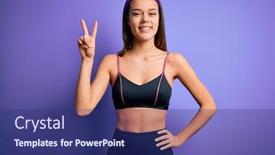  Presentation with victory sport - Slide deck featuring young-beautiful-sporty-girl-doing background and a navy blue colored foreground