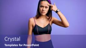  Presentation with skin infection - Beautiful slide set featuring young-beautiful-sporty-girl-doing backdrop and a navy blue colored foreground