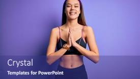  Presentation with praying hands - Presentation design consisting of young-beautiful-sporty-girl-doing background and a navy blue colored foreground