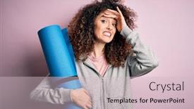  Presentation with sporty - Slides consisting of young-beautiful-sporty-woman background and a soft green colored foreground