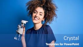  Presentation with woman sport - Cool new slide deck with young-beautiful-sporty-woman backdrop and a ocean colored foreground