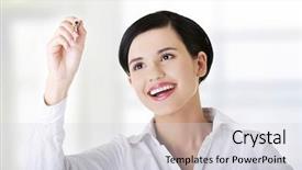  Presentation with writing pen - PPT theme enhanced with march 31st wooden cubes with background and a light gray colored foreground.