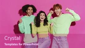  Presentation with international - Slide set consisting of young-beautiful-stylish-international-enthusiastic background and a violet colored foreground