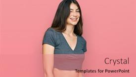  Presentation with teen girl - Audience pleasing PPT theme consisting of young-beautiful-teen-girl-wearing backdrop and a coral colored foreground