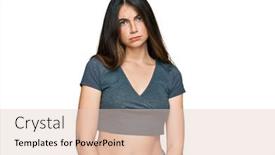  Presentation with crop - PPT theme with young-beautiful-teen-girl-wearing background and a lemonade colored foreground