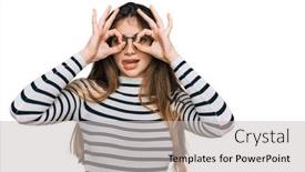  Presentation with teen girl - Colorful presentation theme enhanced with young-beautiful-teen-girl-wearing backdrop and a light gray colored foreground