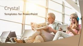  Presentation with swimming beautiful girl swims underwater - Cool new PPT theme with young-beautiful-teenage-girl-watching backdrop and a cream colored foreground