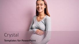  Presentation with baby girl - Presentation theme consisting of young-beautiful-teenager-girl-pregnant background and a coral colored foreground