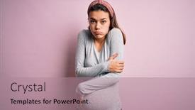  Presentation with sad girl - Beautiful presentation design featuring young-beautiful-teenager-girl-pregnant backdrop and a coral colored foreground