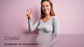  Presentation with baby girl - Presentation design featuring young-beautiful-teenager-girl-pregnant background and a coral colored foreground