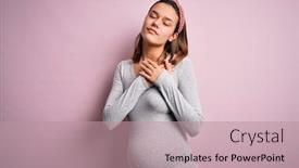  Presentation with baby girl - PPT layouts featuring young-beautiful-teenager-girl-pregnant background and a coral colored foreground