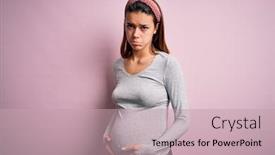  Presentation with angry baby - Presentation design consisting of young-beautiful-teenager-girl-pregnant background and a coral colored foreground