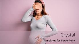  Presentation with sad girl - Audience pleasing slide set consisting of young-beautiful-teenager-girl-pregnant backdrop and a coral colored foreground