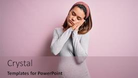  Presentation with baby sleeping - Cool new PPT theme with young-beautiful-teenager-girl-pregnant backdrop and a coral colored foreground