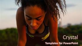  Presentation with african sunset - Theme consisting of young-beautiful-tired-curly-african background and a  colored foreground