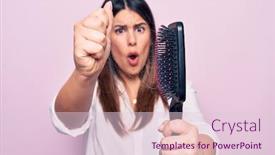  Presentation with capillary - Colorful presentation design enhanced with young-beautiful-woman-agry backdrop and a lemonade colored foreground