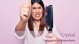  Presentation with capillary - Colorful PPT theme enhanced with young-beautiful-woman-agry backdrop and a lemonade colored foreground