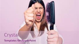  Presentation with capillary - Beautiful PPT theme featuring young-beautiful-woman-agry backdrop and a lemonade colored foreground