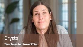  Presentation with praying hands - Audience pleasing theme consisting of young-beautiful-woman-at-home and a tawny brown colored foreground