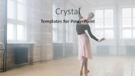  Presentation with ballet - Presentation theme with young-beautiful-woman-ballet-dancer background and a light gray colored foreground