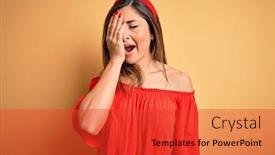  Presentation with colorful eye - Slide set with young-beautiful-woman-colorful-summer background and a red colored foreground