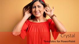  Presentation with colorful hands - Audience pleasing PPT layouts consisting of young-beautiful-woman-colorful-summer backdrop and a red colored foreground