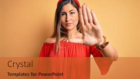  Presentation with sing - Cool new slides with young-beautiful-woman-colorful-summer backdrop and a red colored foreground