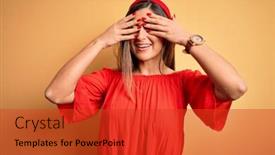  Presentation with colorful hands - Cool new presentation theme with young-beautiful-woman-colorful-summer backdrop and a red colored foreground