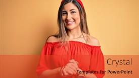  Presentation with colorful hands - Beautiful PPT theme featuring young-beautiful-woman-colorful-summer backdrop and a red colored foreground