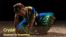  Presentation with indian dance - Slide set enhanced with young beautiful woman dancer exponent background and a tawny brown colored foreground