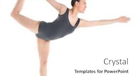  Presentation with yoga - Beautiful presentation featuring young beautiful woman doing yoga pose on white background backdrop and a white colored foreground